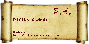 Piffko András névjegykártya